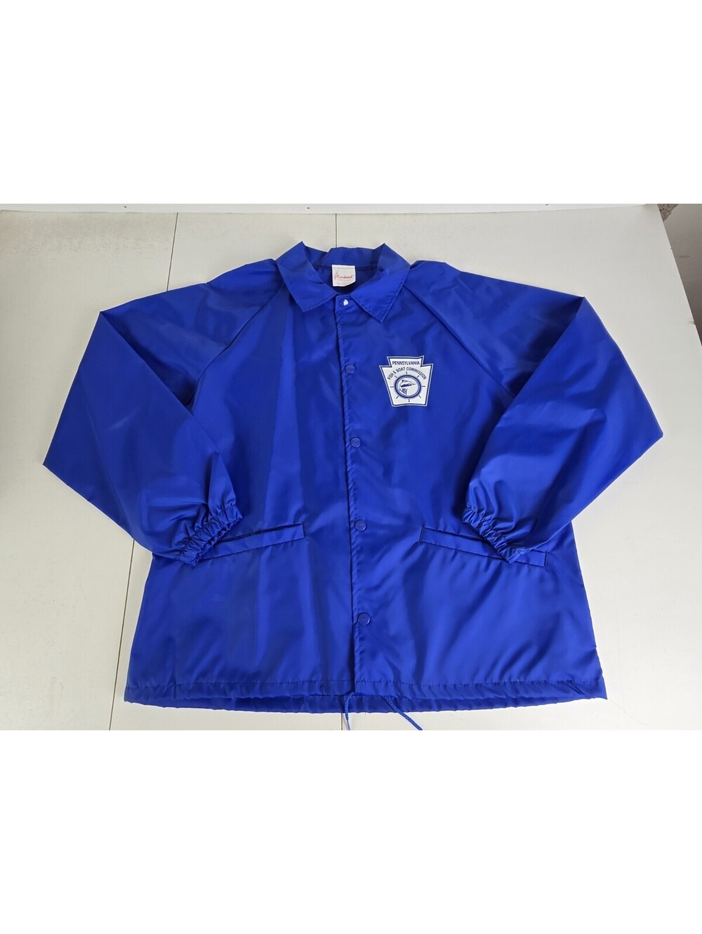 Vintage 80's Pennsylvania Fish & Boat Commission Blue Cardinal Jacket Mens L USA